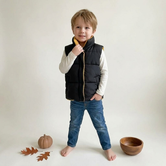 Lilo Stand Collar Padded Vest - Black