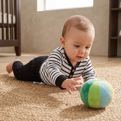 Lilo Ribbed Striped Romper and Pants Set - Black