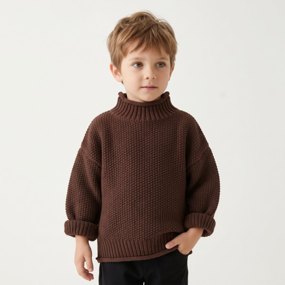Lilo Knitted Turtleneck Jumper - Coffee