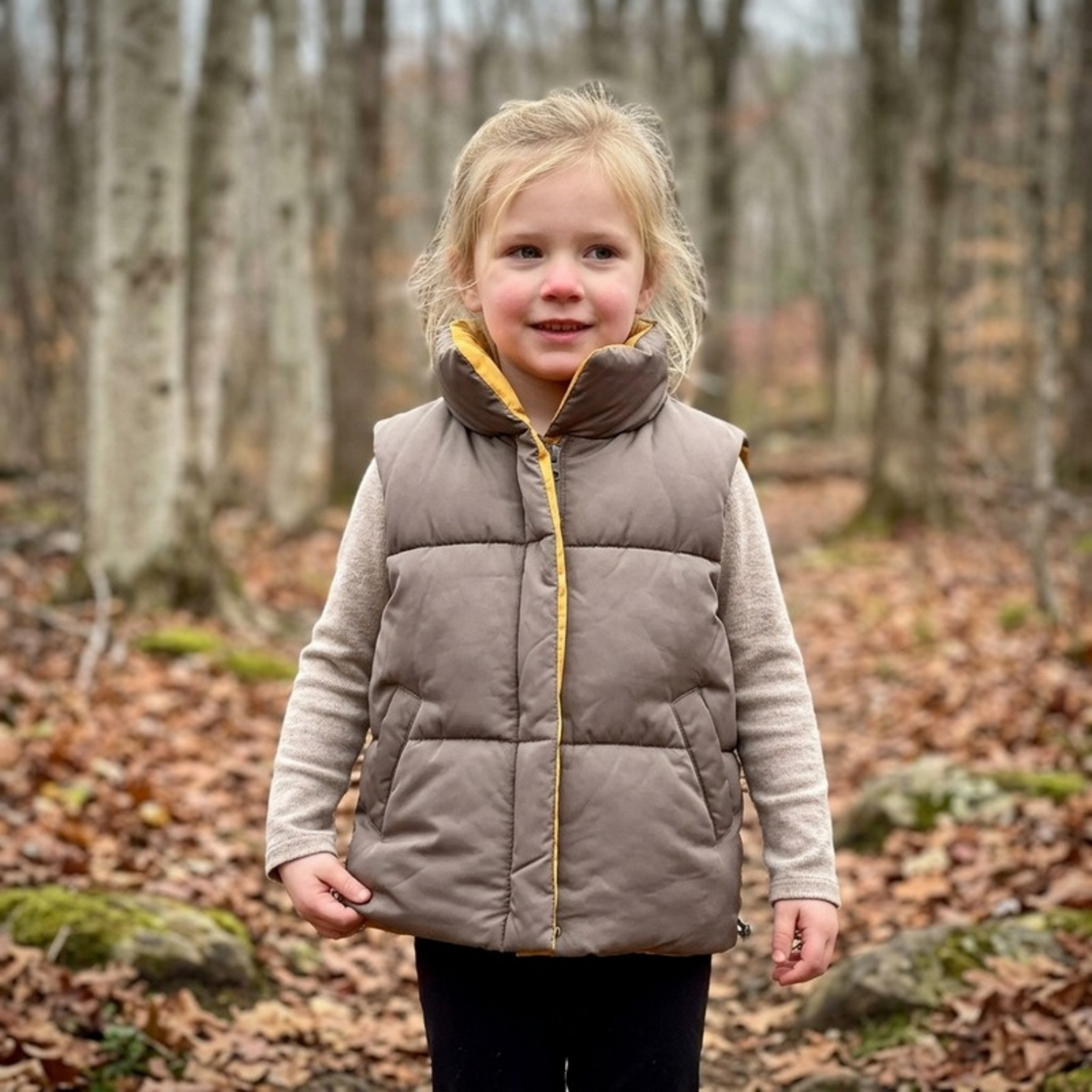 Lilo Stand Collar Padded Vest - Grey