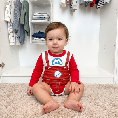 Lilo Moonbeam Baby Cartoon Romper - Red Overall
