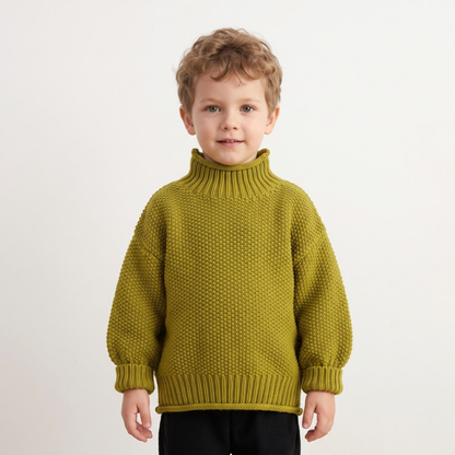 Lilo Knitted Turtleneck Jumper - Olive