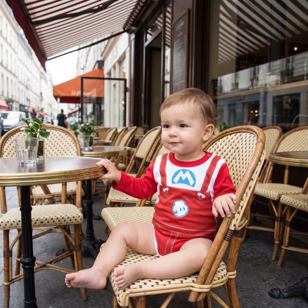 Lilo Moonbeam Baby Cartoon Romper - Red Overall