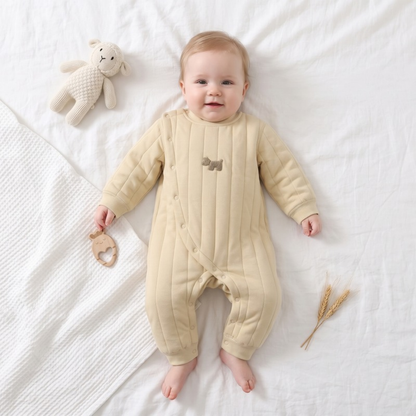 Lilo Air Layer Padded Baby Romper - Pale Butter Yellow