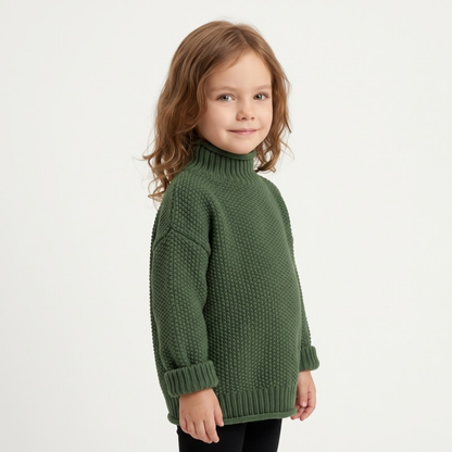 Lilo Knitted Turtleneck Jumper - Dark Green