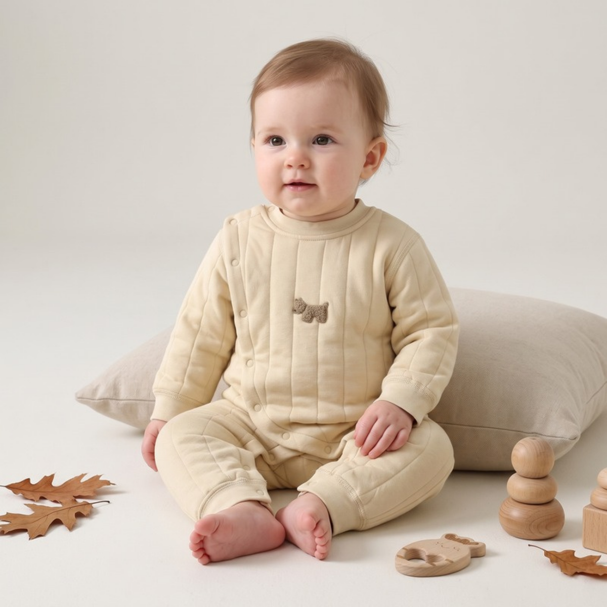 Lilo Air Layer Padded Baby Romper - Pale Butter Yellow