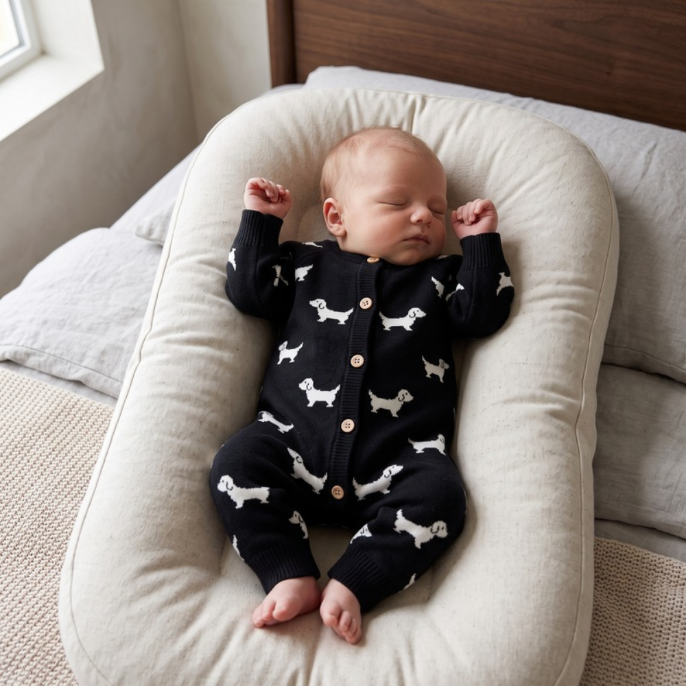 Lilo Knitted Sweater Romper - Black