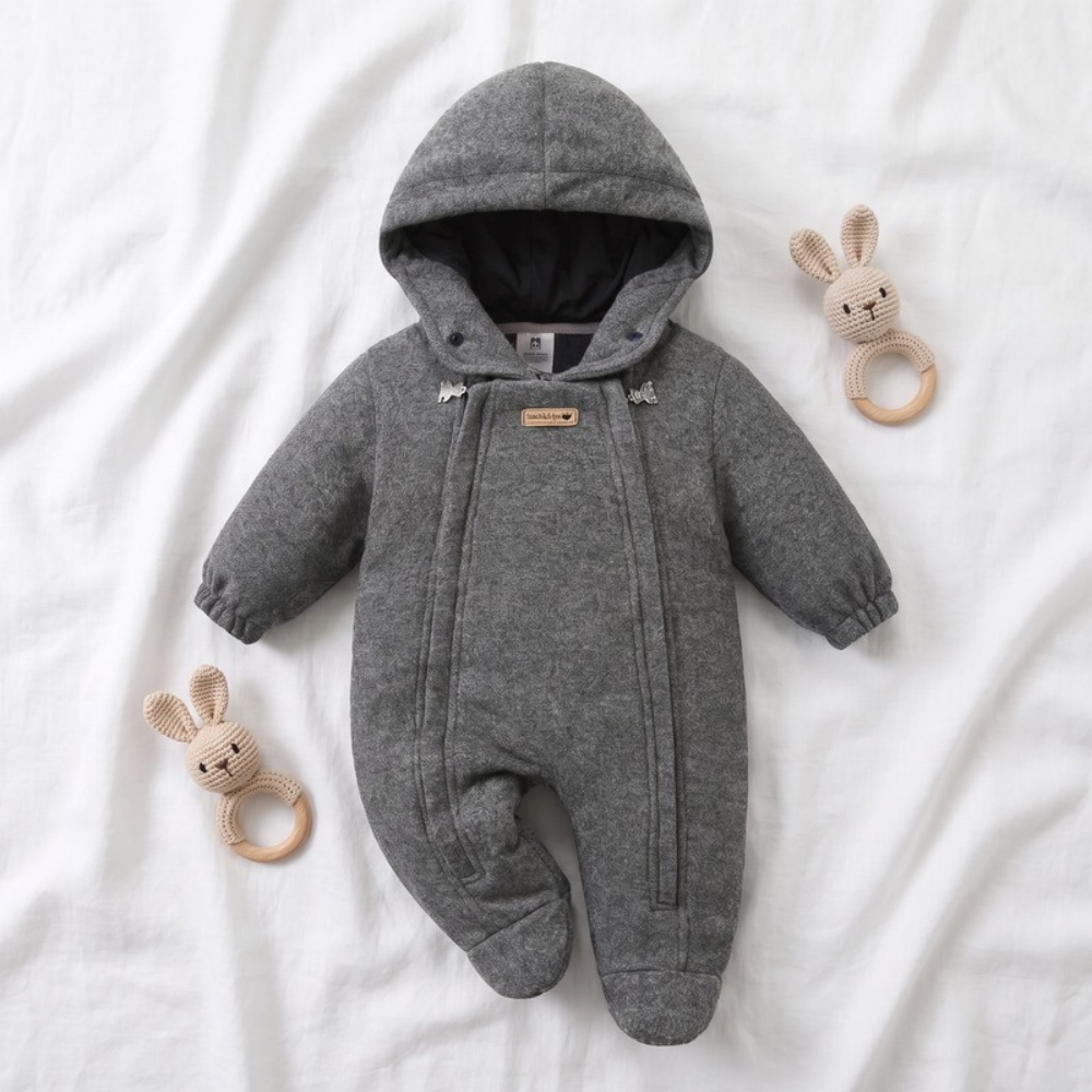 Lilo Wool Blend Padded Romper - Grey