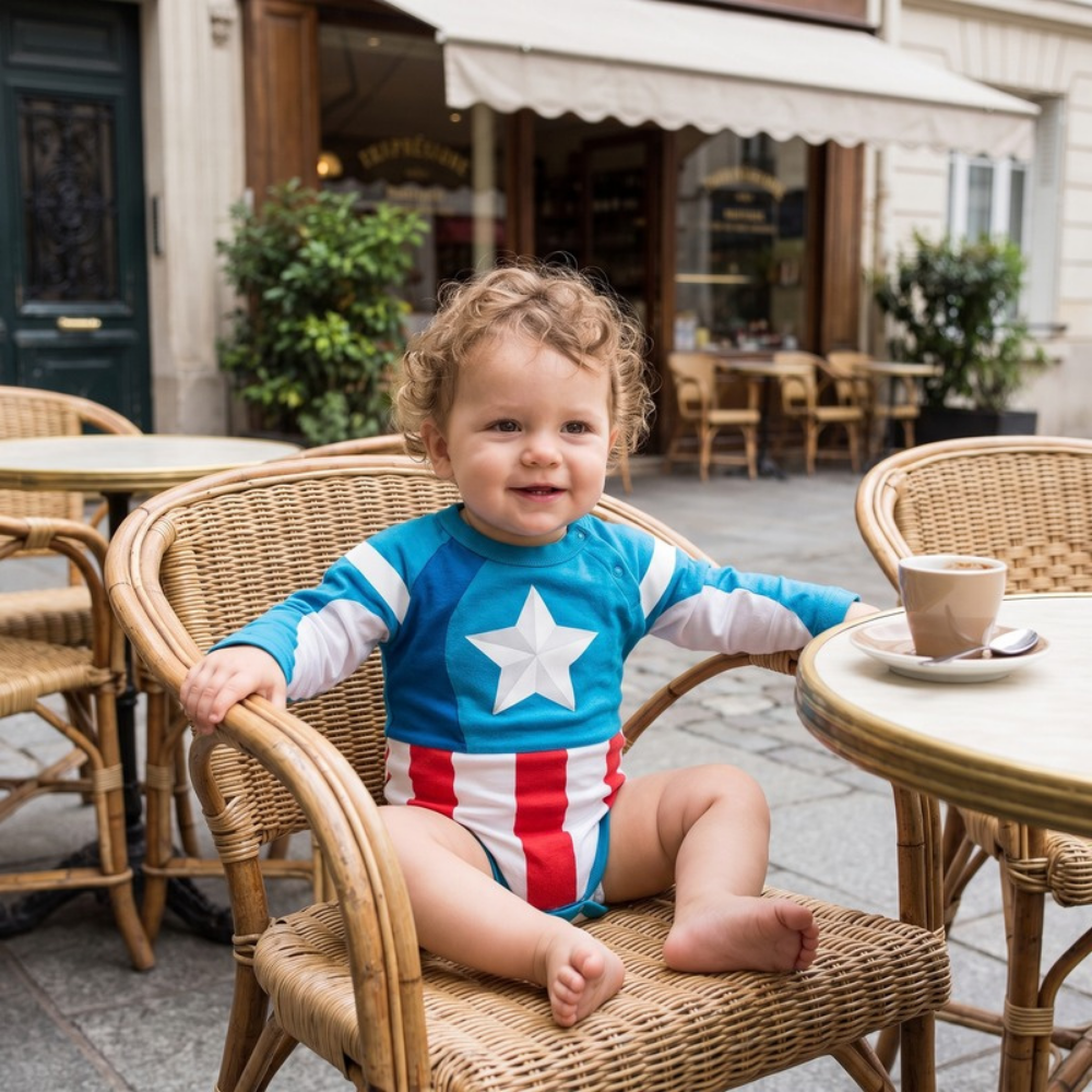 Lilo Moonbeam Baby Cartoon Romper - Blue Star