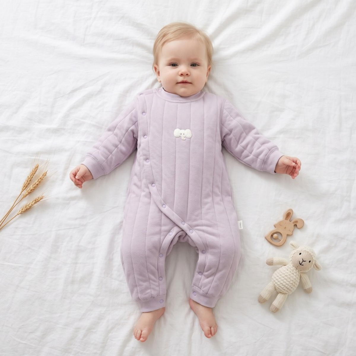 Lilo Air Layer Padded Baby Romper - Lavender