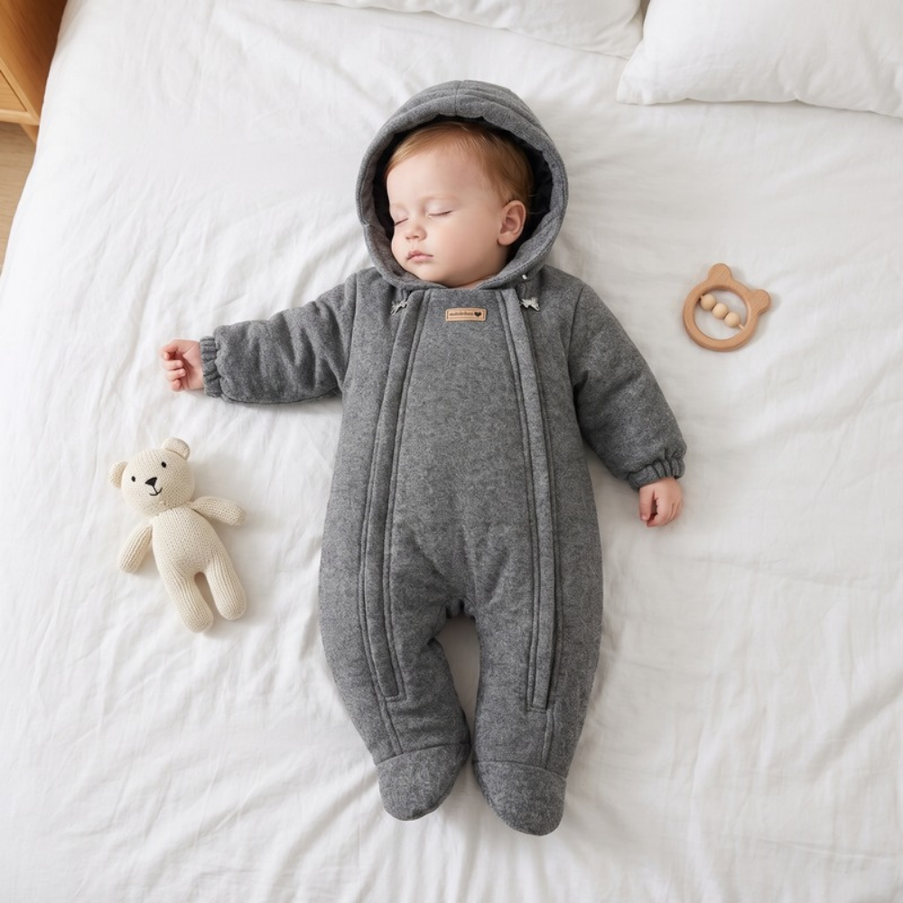 Lilo Wool Blend Padded Romper - Grey