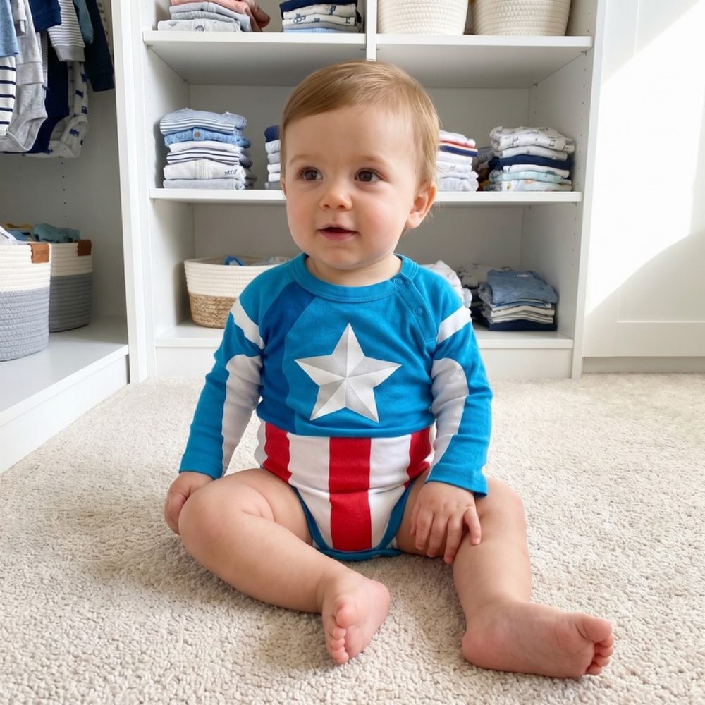 Lilo Moonbeam Baby Cartoon Romper - Blue Star