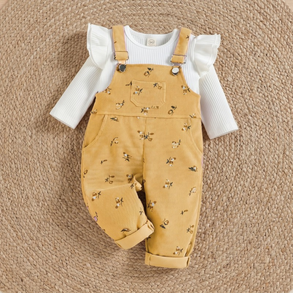 Lilo Ribbed Top and Pants Set - Yellow