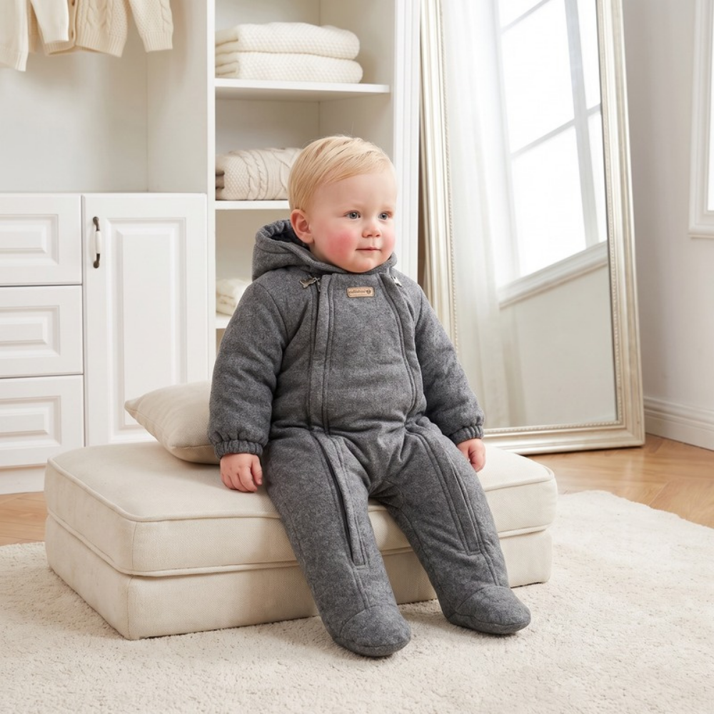 Lilo Wool Blend Padded Romper - Grey