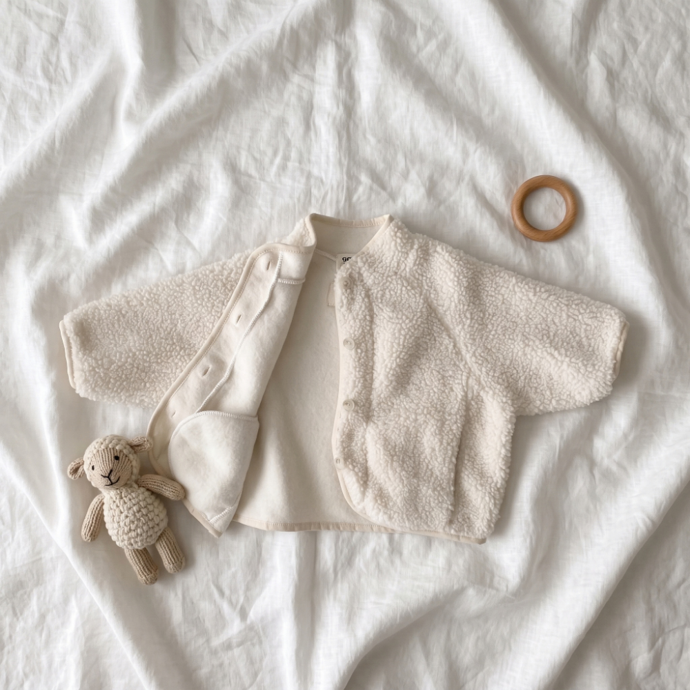 Lilo Lamb Wool Fleece Jacket - White