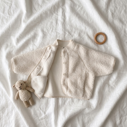 Lilo Lamb Wool Fleece Jacket - White