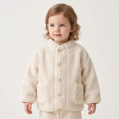 Lilo Lamb Wool Fleece Jacket - White