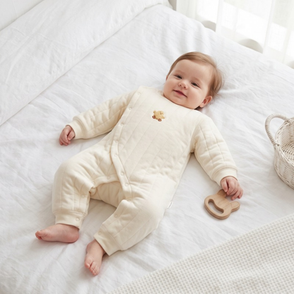 Lilo Air Layer Padded Baby Romper - Cream