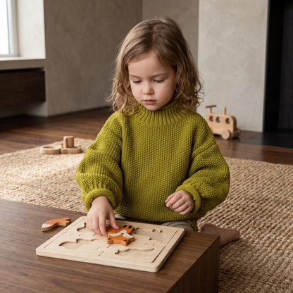 Lilo Knitted Turtleneck Jumper - Olive
