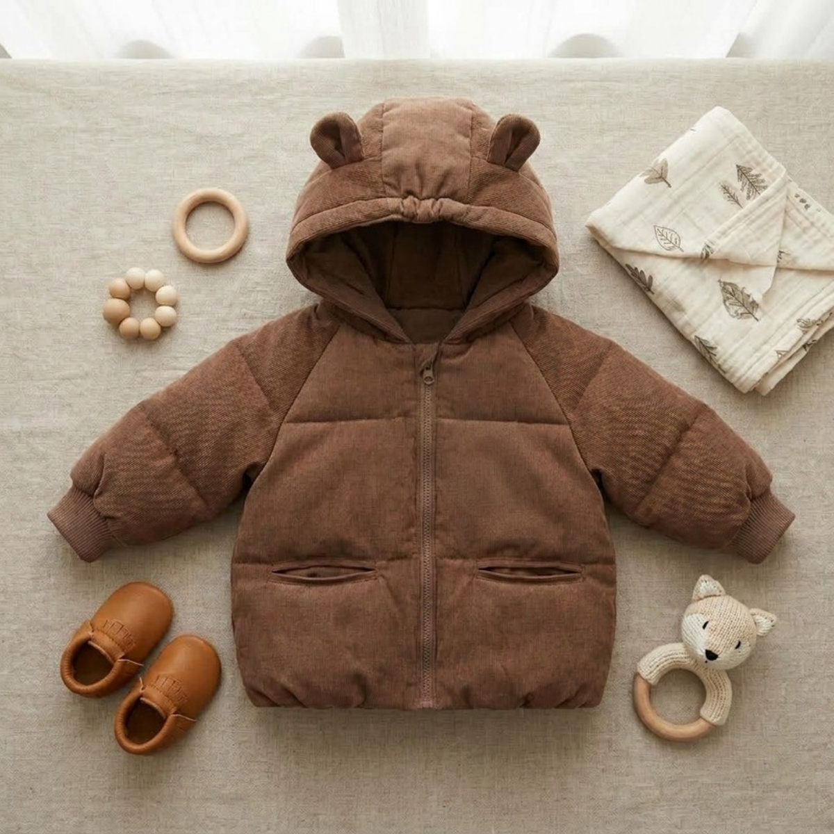 Lilo Hooded Padded Jacket - Dark Brown