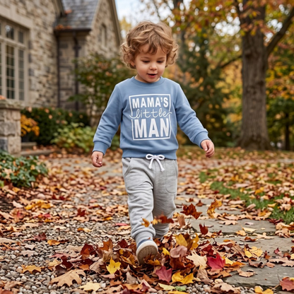 Lilo Letter Print Sweatshirt Set - Blue Mama's Little Man