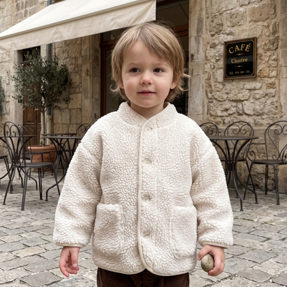 Lilo Lamb Wool Fleece Jacket - White