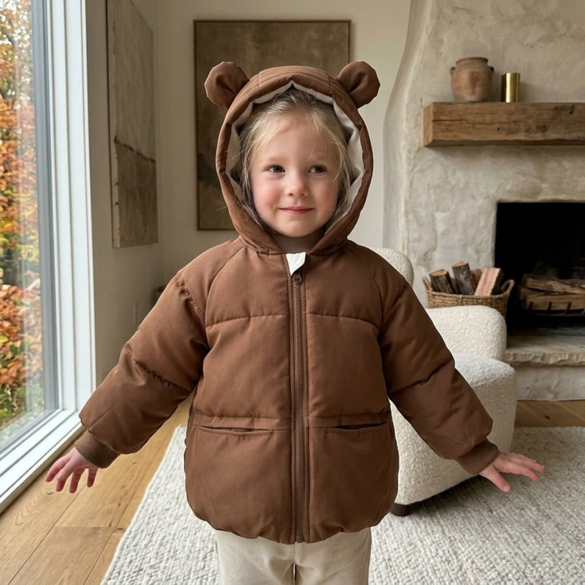 Lilo Hooded Padded Jacket - Dark Brown
