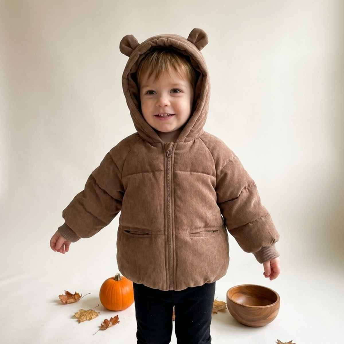 Lilo Hooded Padded Jacket - Dark Brown