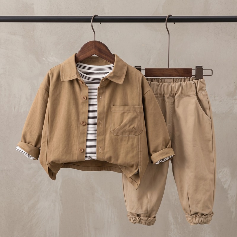 Lilo Shirt Three Piece Set - Brown