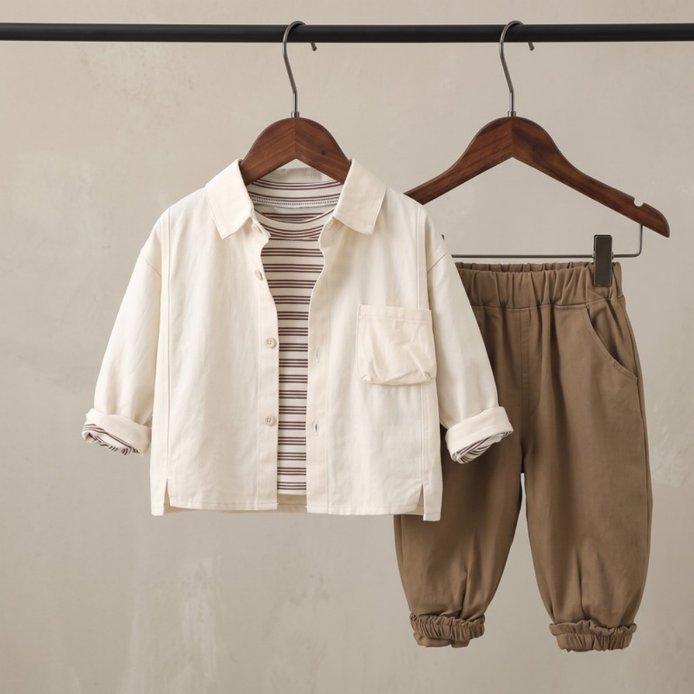 Lilo Shirt Three Piece Set - Off White