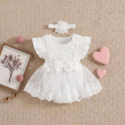 Lilo Cotton Baby Romper - White