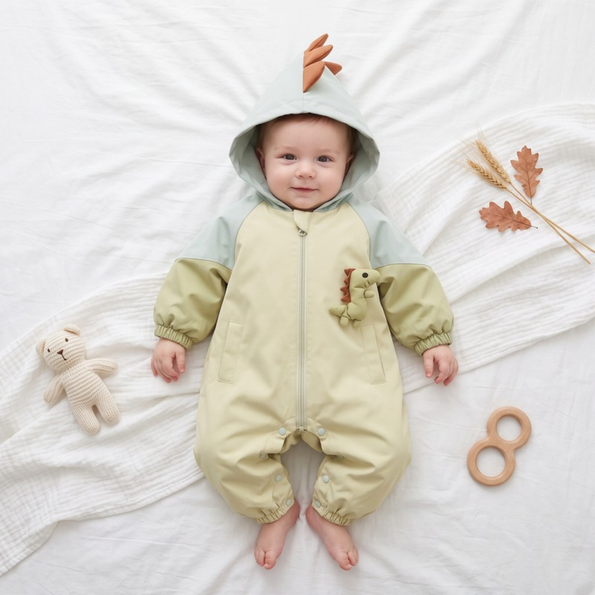 Lilo Hooded Autumn Baby Romper