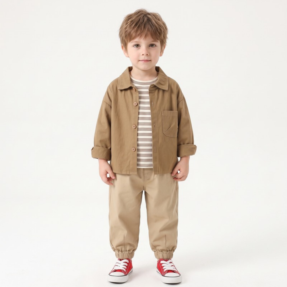 Lilo Shirt Three Piece Set - Brown