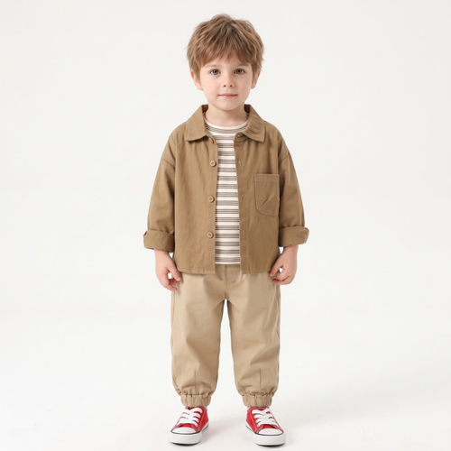 Lilo Shirt Three Piece Set - Brown