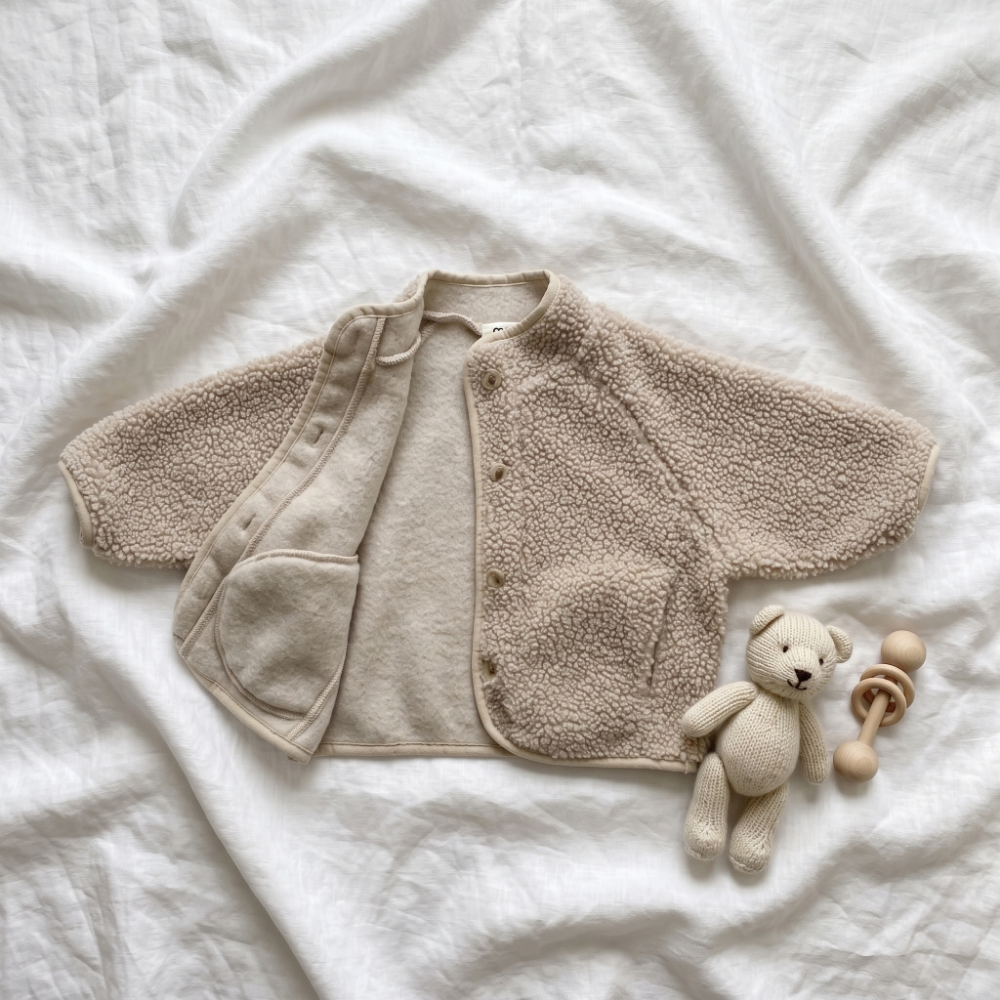 Lilo Lamb Wool Fleece Jacket - Khaki