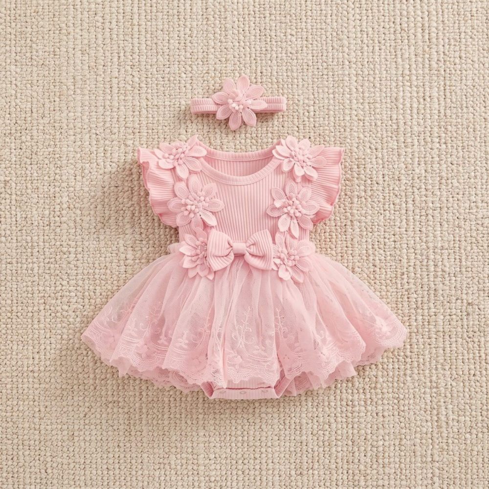 Lilo Cotton Baby Romper - Pink