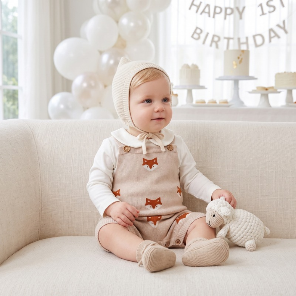 Lilo Fox Knitted Baby Overalls