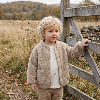 Lilo Lamb Wool Fleece Jacket - Khaki