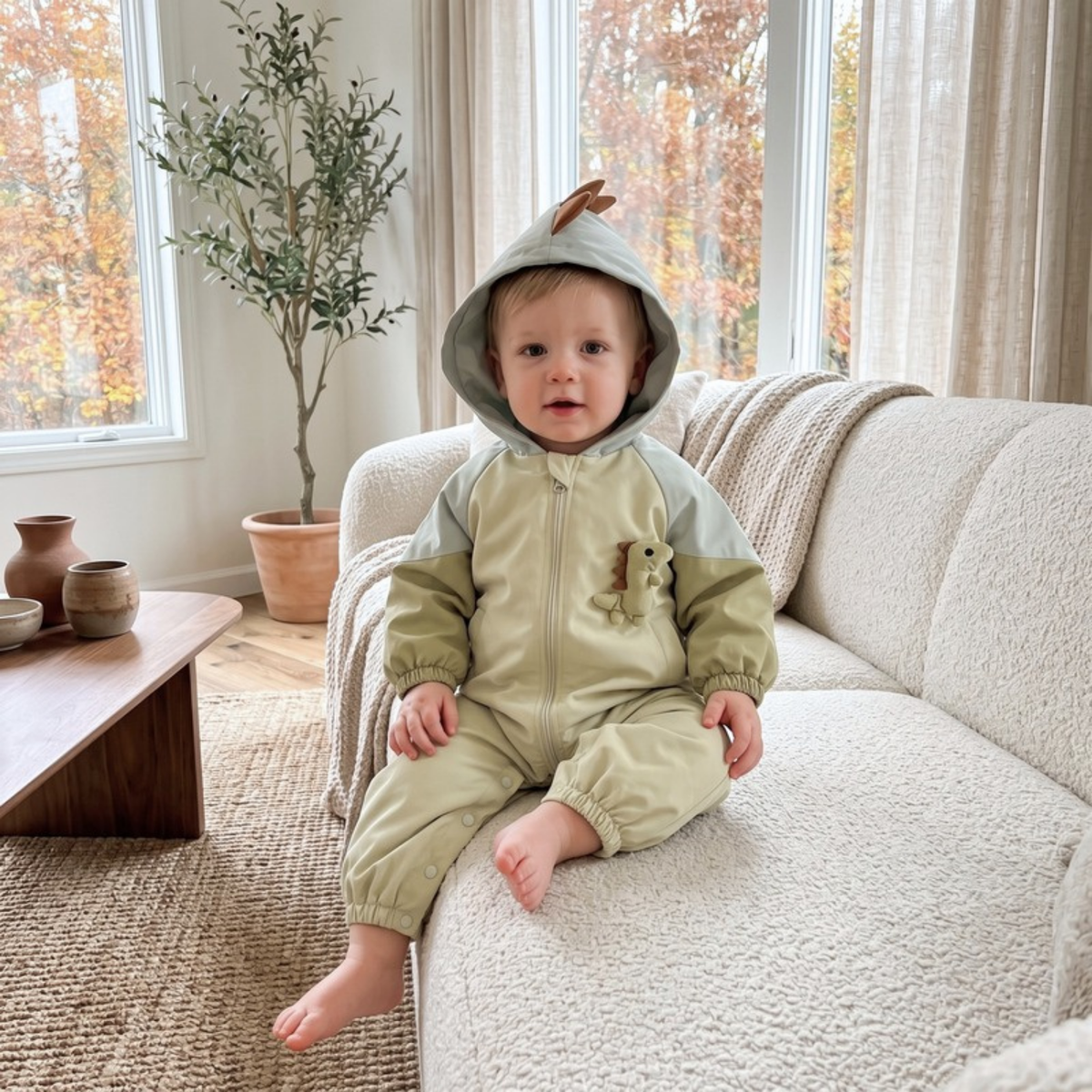 Lilo Hooded Autumn Baby Romper