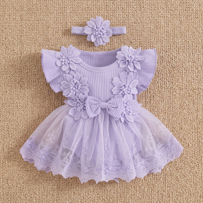 Lilo Cotton Baby Romper - Light Purple