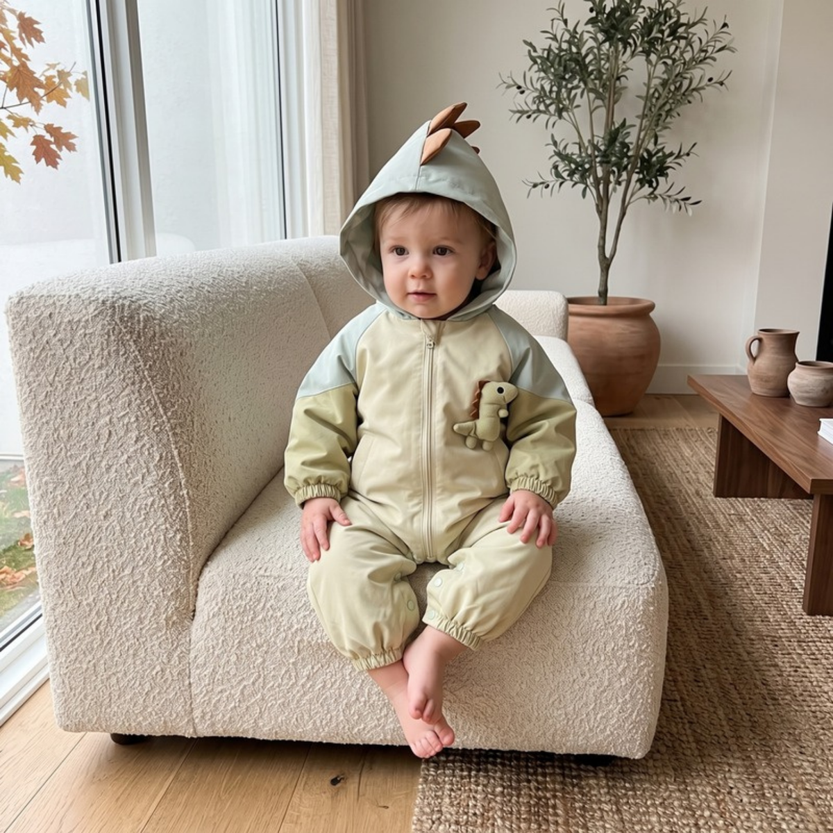 Lilo Hooded Autumn Baby Romper
