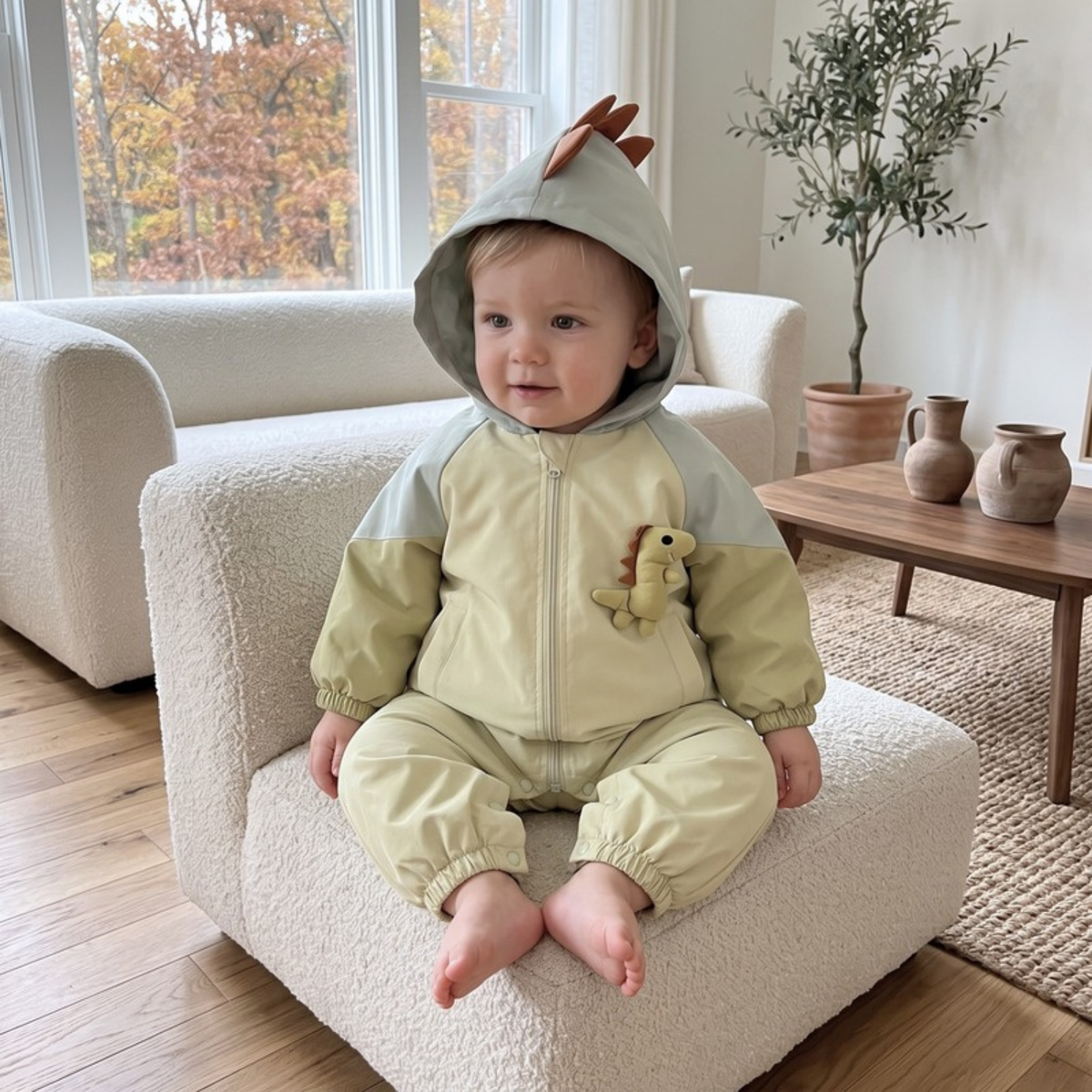 Lilo Hooded Autumn Baby Romper