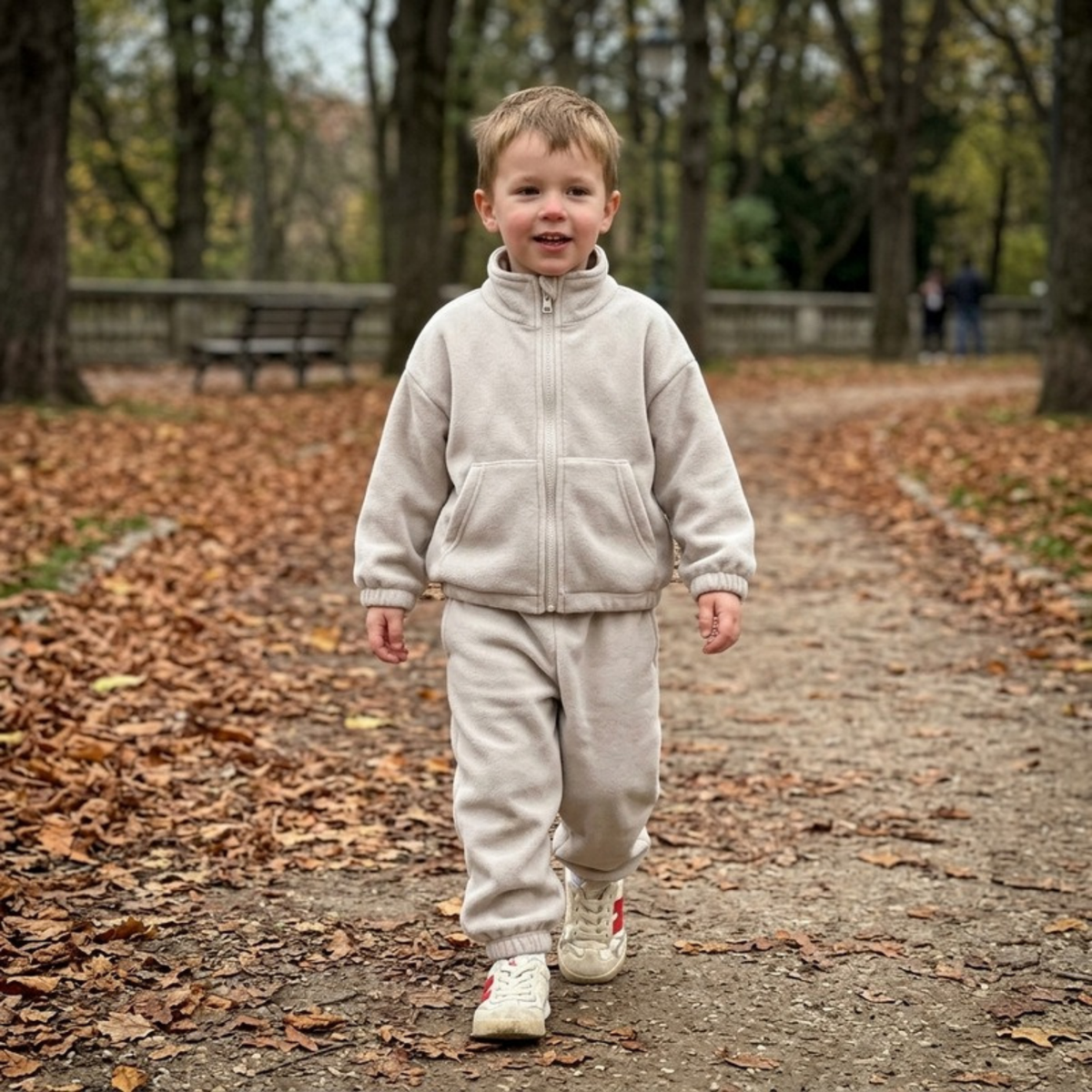 Lilo Zip Jacket and Pants Set - Cream