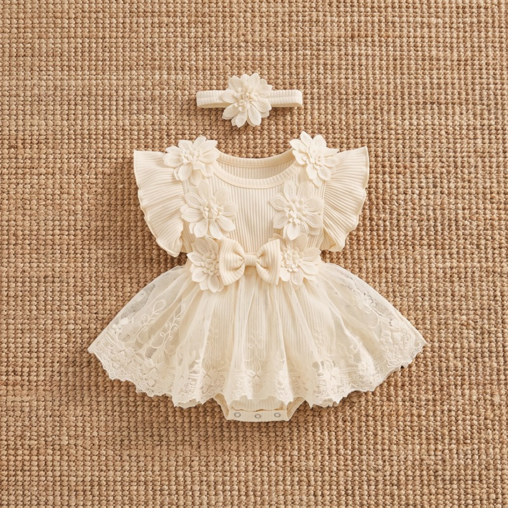 Lilo Cotton Baby Romper - Ivory