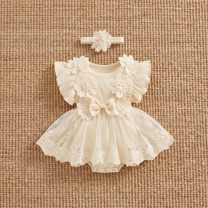 Lilo Cotton Baby Romper - Ivory