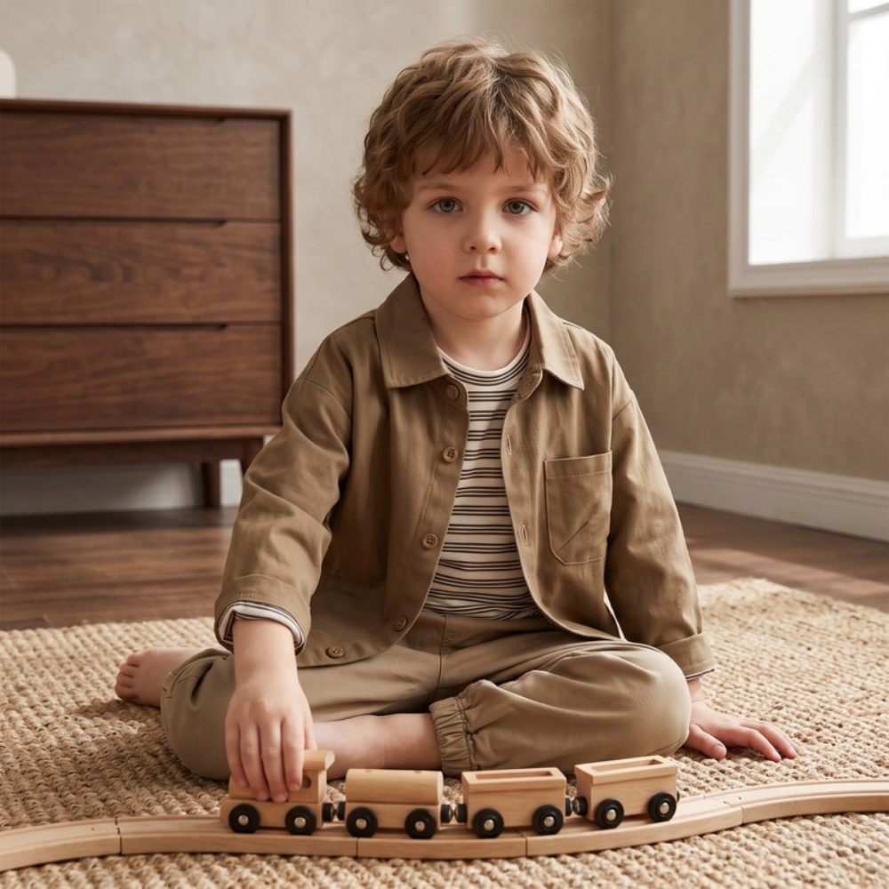 Lilo Shirt Three Piece Set - Brown