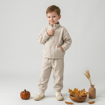 Lilo Zip Jacket and Pants Set - Cream