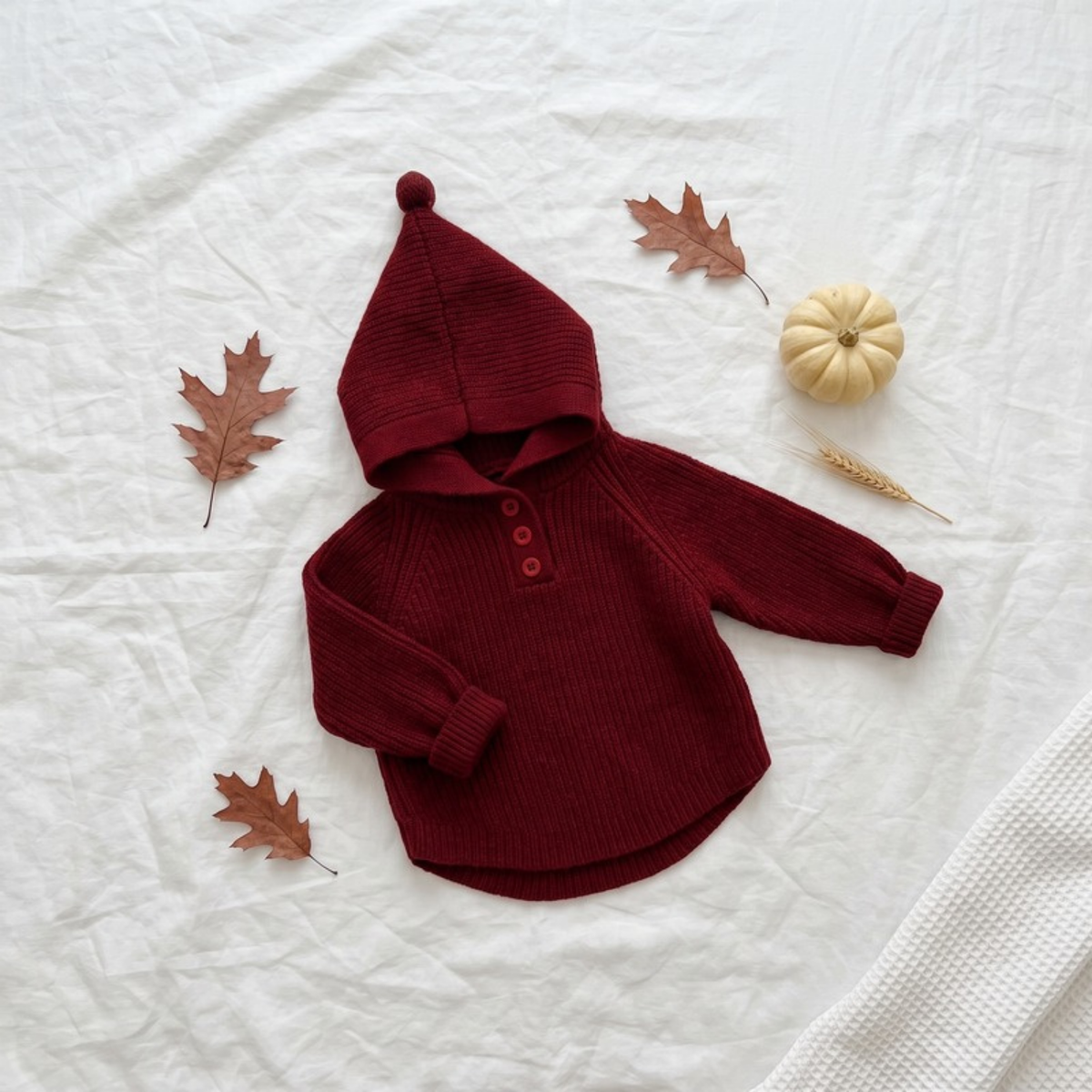 Lilo Hooded Knit Pullover - Burgundy