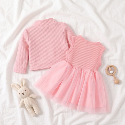 Lilo Mesh Dress and Jacket Set - Pink