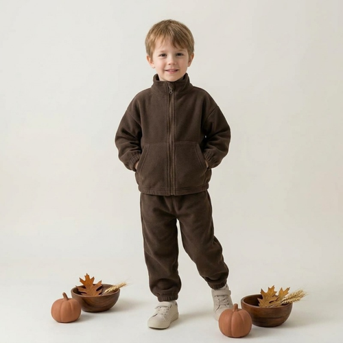 Lilo Zip Jacket and Pants Set - Coffee Brown